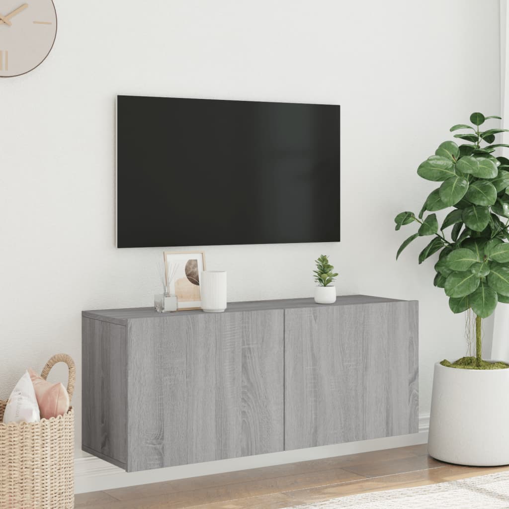 vidaXL Mueble para TV de pared gris Sonoma 100x30x41 cm - Image 3
