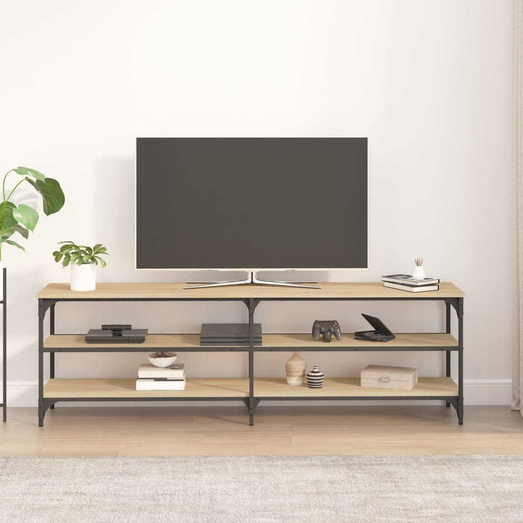 vidaXL Mueble de TV madera contrachapada roble Sonoma 160x30x50 cm - Image 3
