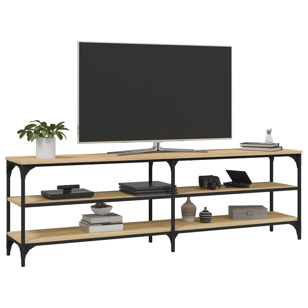 vidaXL Mueble de TV madera contrachapada roble Sonoma 160x30x50 cm - Image 4