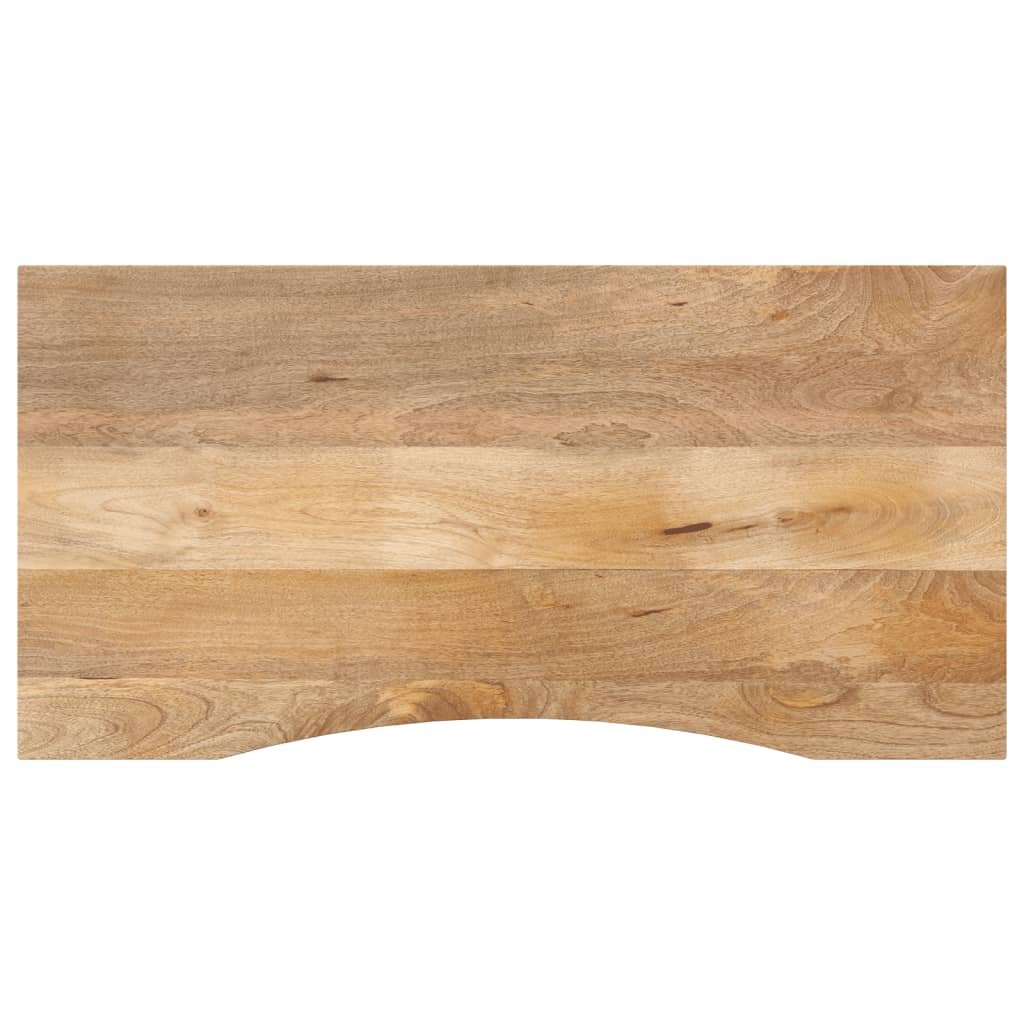 vidaXL Tablero escritorio con curva madera mango rugosa 120x60x2,5 cm