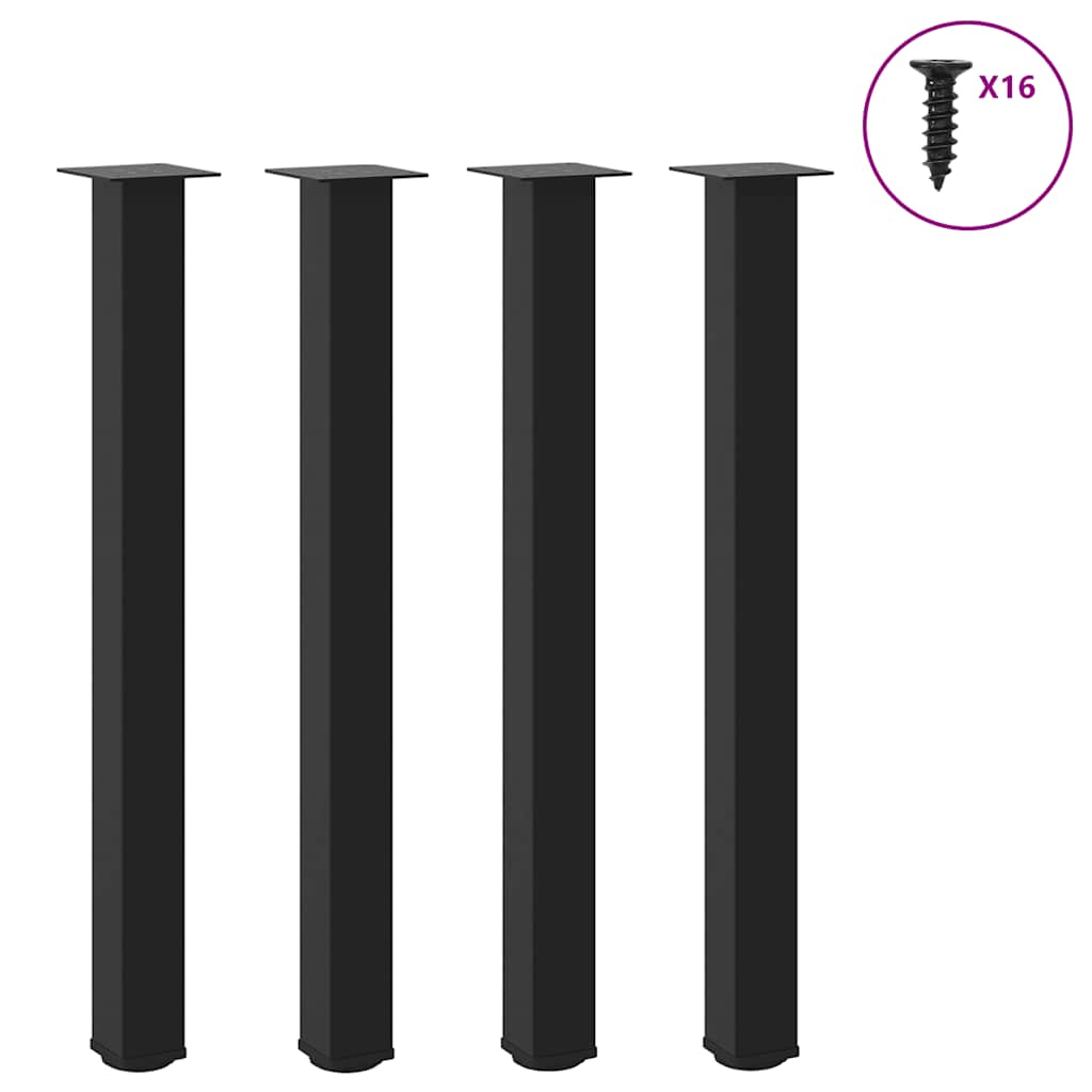 vidaXL Patas para mesa de bar (4 unidades), color negro, 90-92 cm, acero