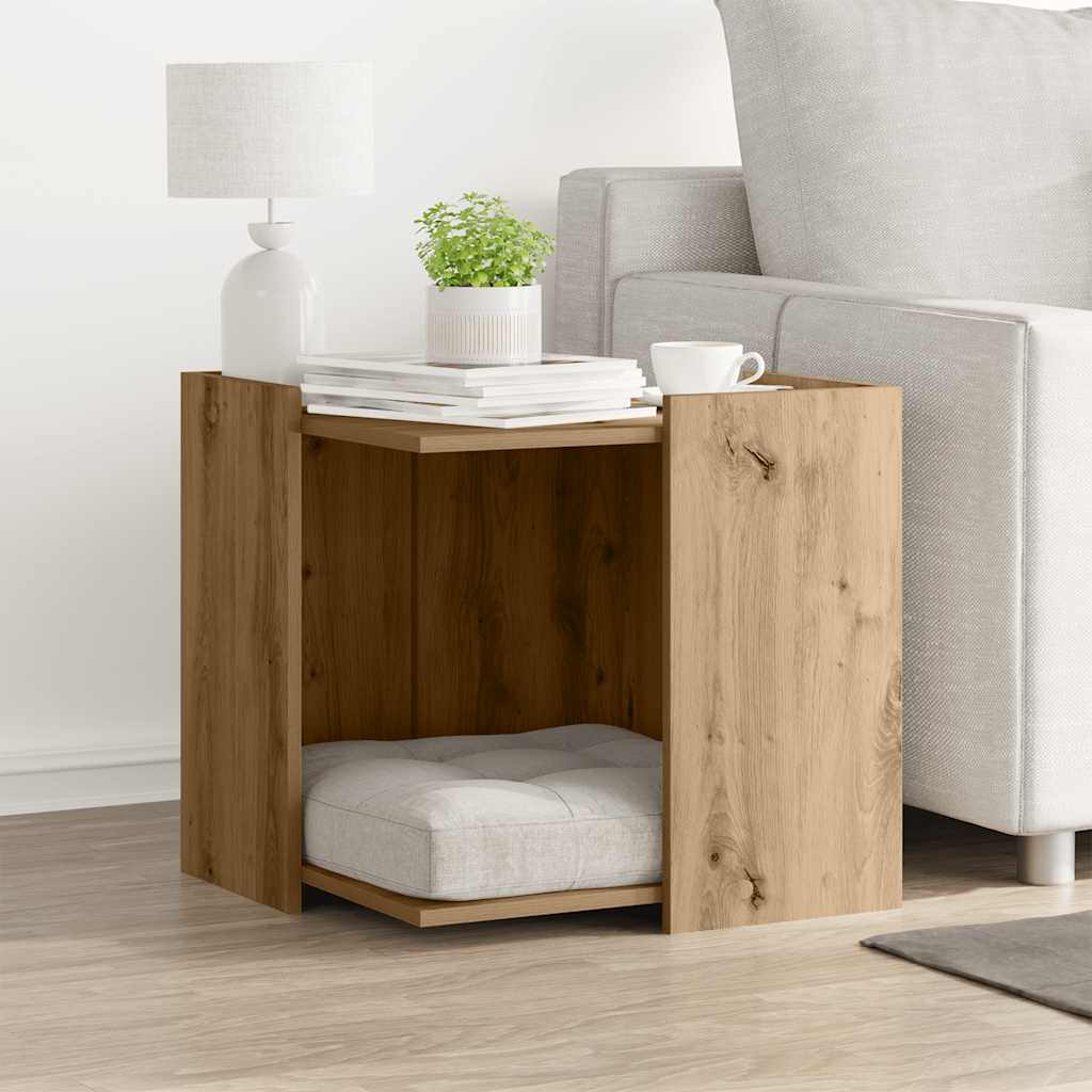 vidaXL Mueble arenero para gatos madera roble artisian 53x53x51 cm