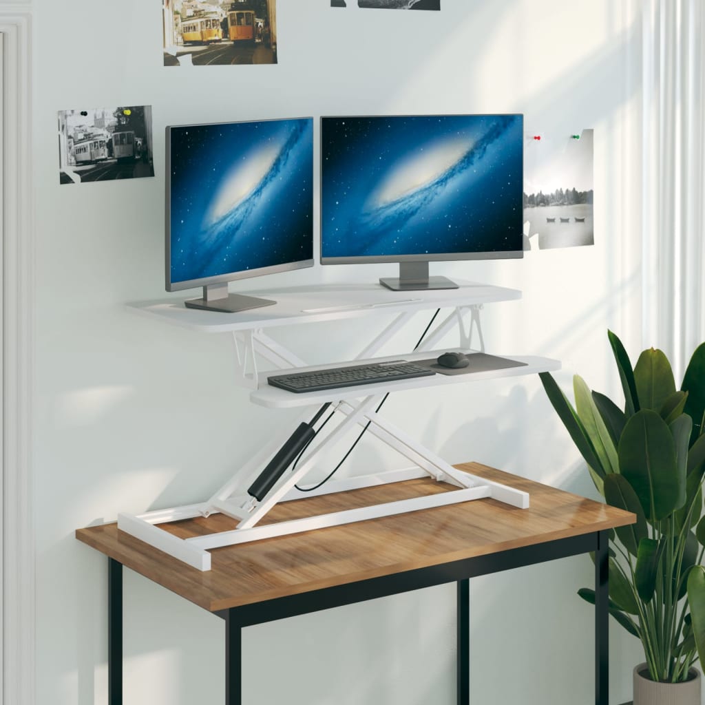vidaXL Escritorio ajustable 90x40x(13-50) cm acero y contrachapada