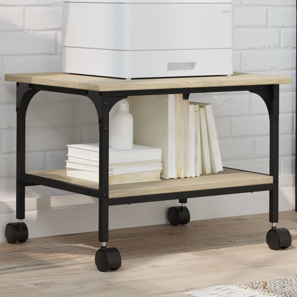 vidaXL Soporte de impresora 2 niveles roble Sonoma 50x40x38 cm