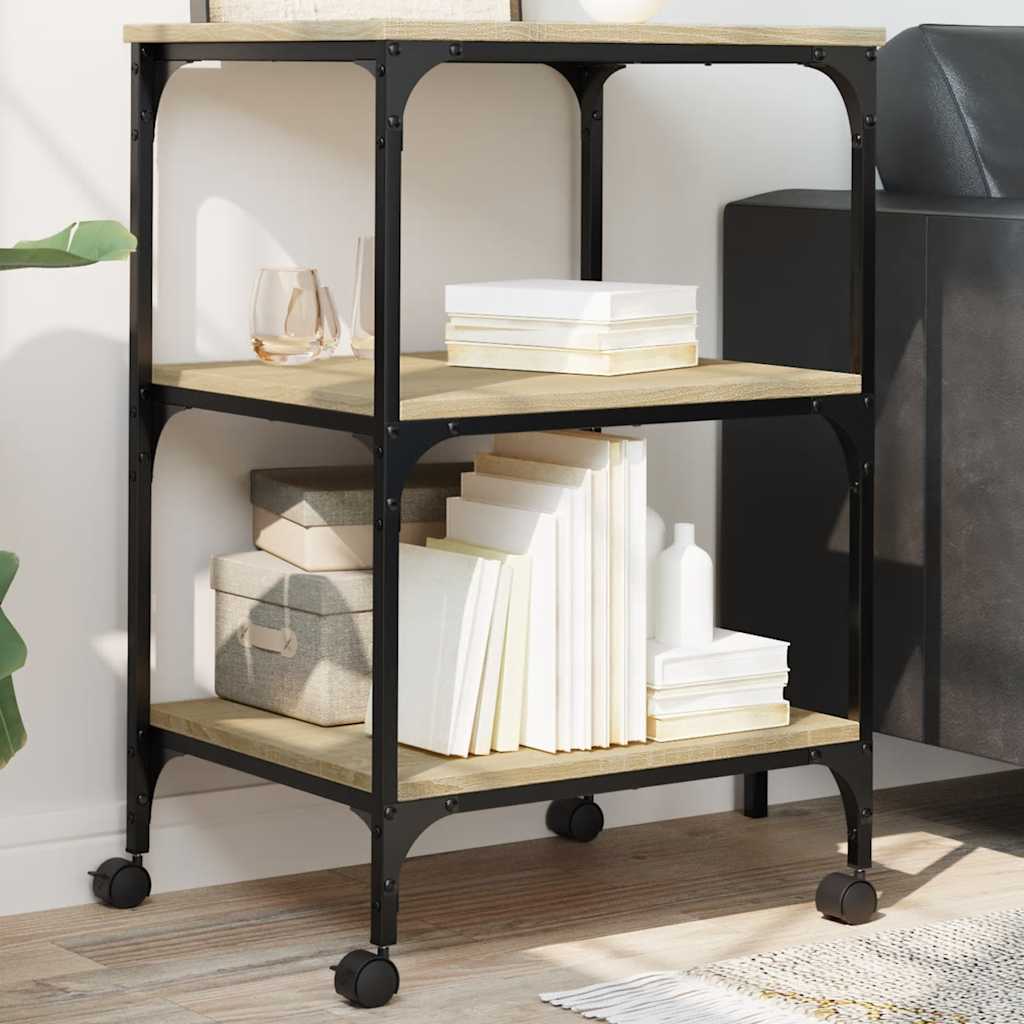 vidaXL Soporte de impresora 3 niveles roble Sonoma 50x41x75 cm