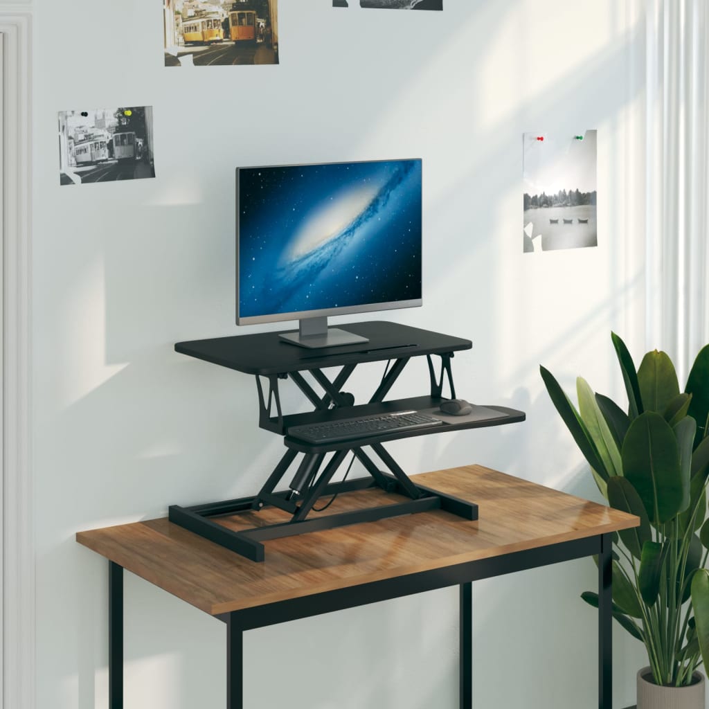 vidaXL Escritorio ajustable 60x40x(13-41,5) cm acero y contrachapada