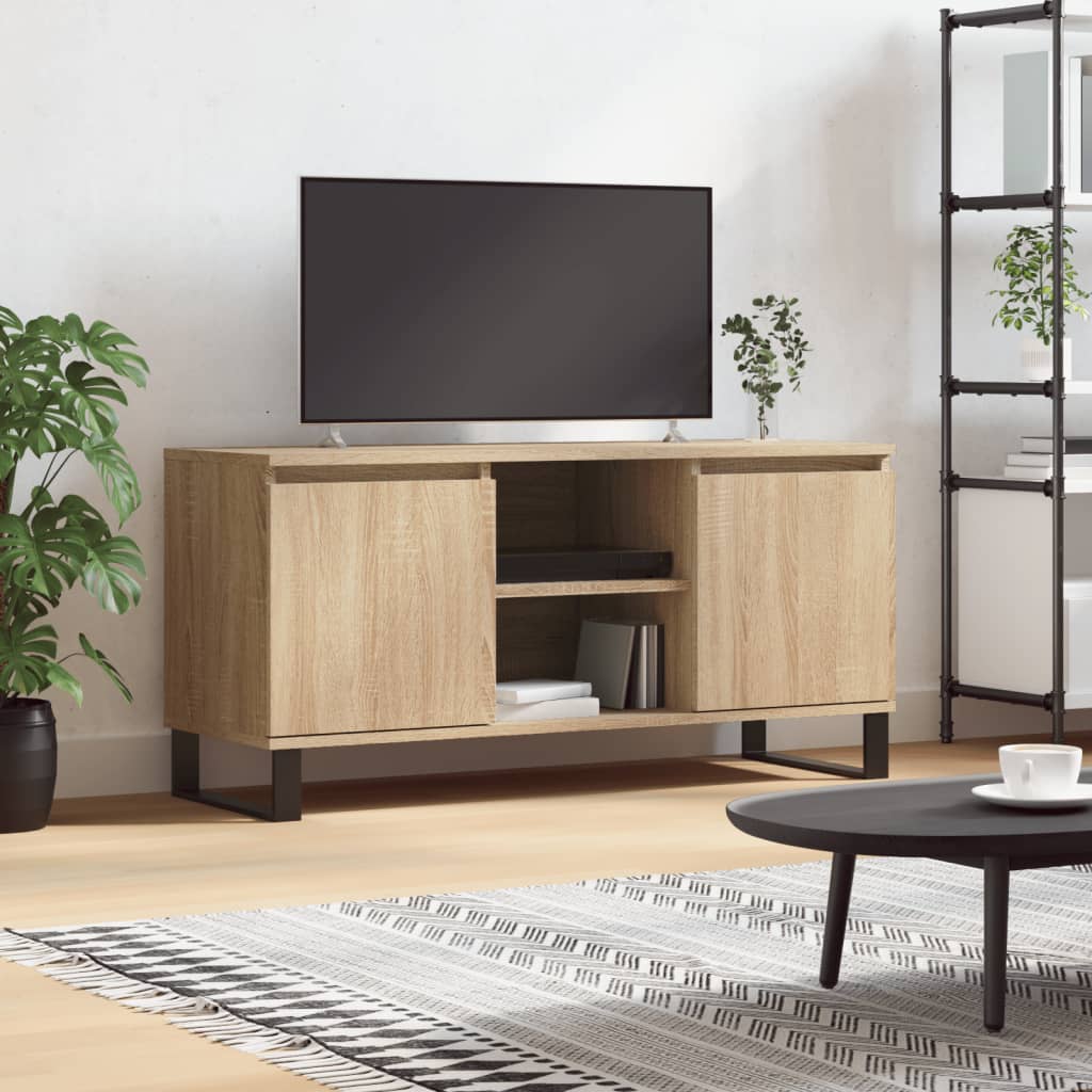vidaXL Mueble de TV madera de ingeniería roble Sonoma 104x35x50 cm
