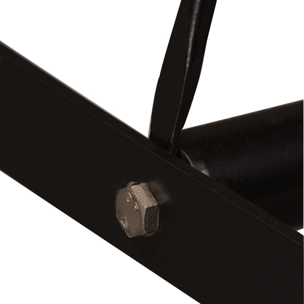 vidaXL Set muebles de bar 3 pzas madera maciza acacia cuero genuino - Image 6