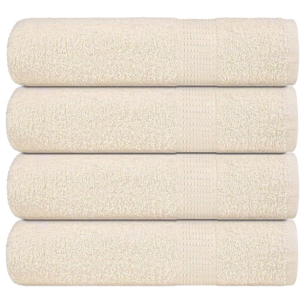 vidaXL Handtücher 4 Stk. Creme 50x100 cm 360 g/m² 100% Baumwolle