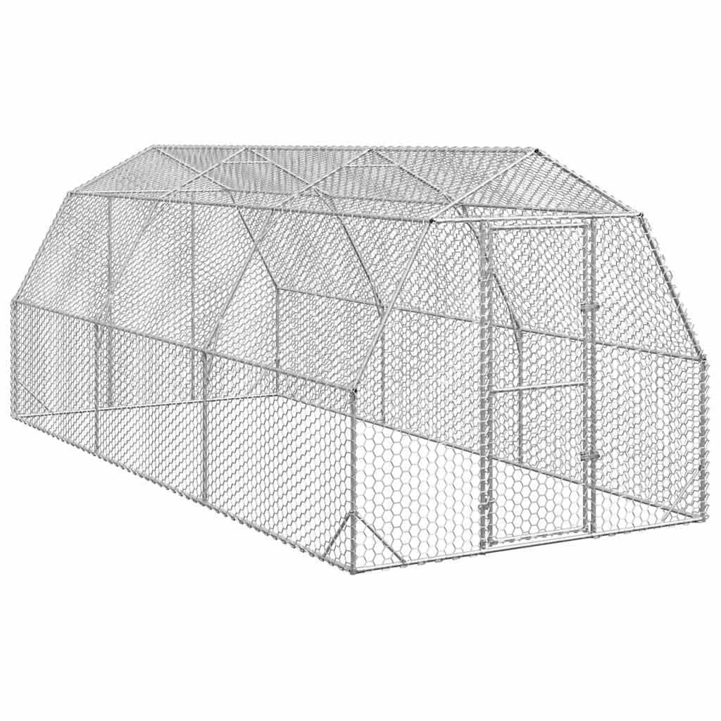 vidaXL Hühnerstall 2,5x6x2,25 m Verzinkter Stahl