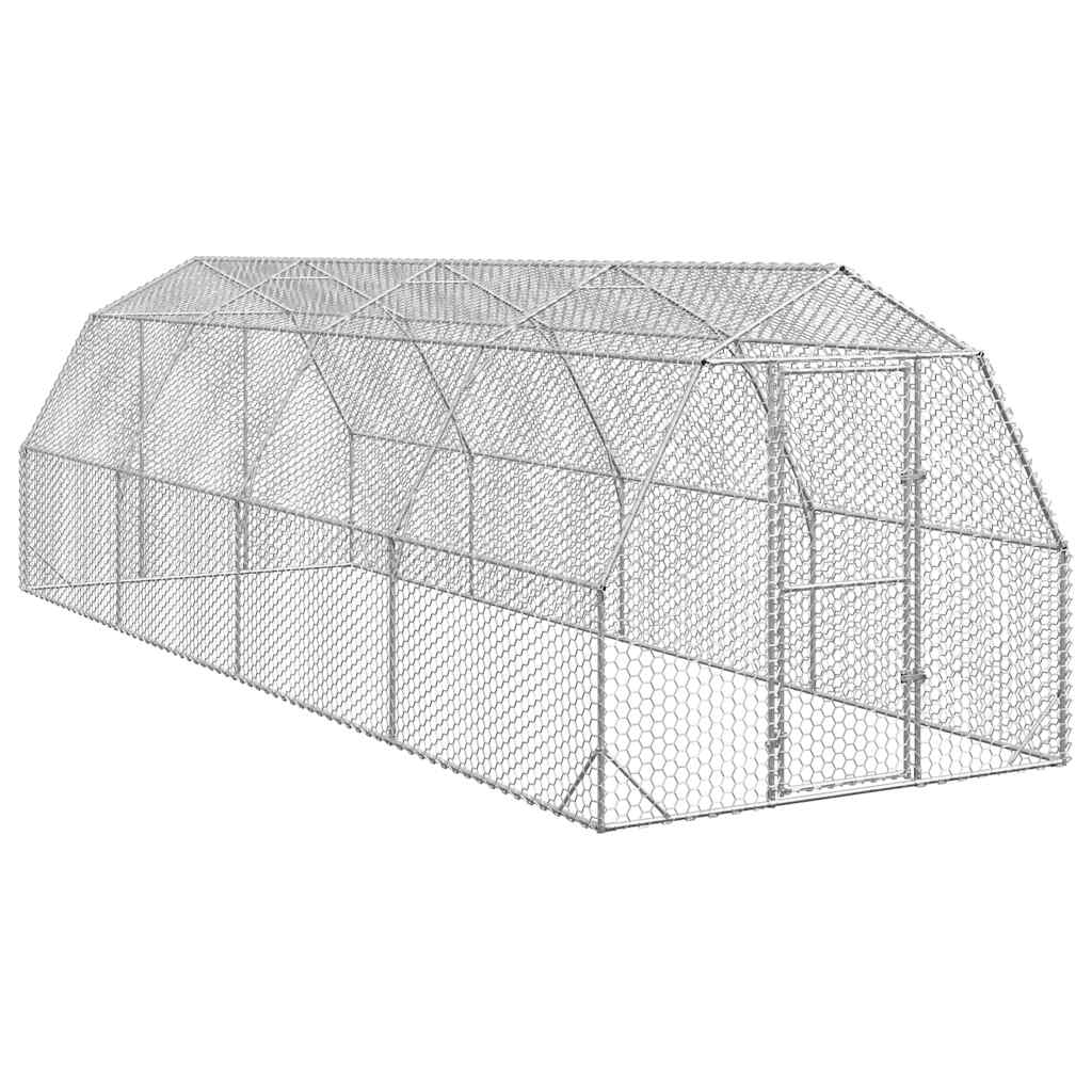 vidaXL Hühnerstall 2,5x8x2,25 m Verzinkter Stahl