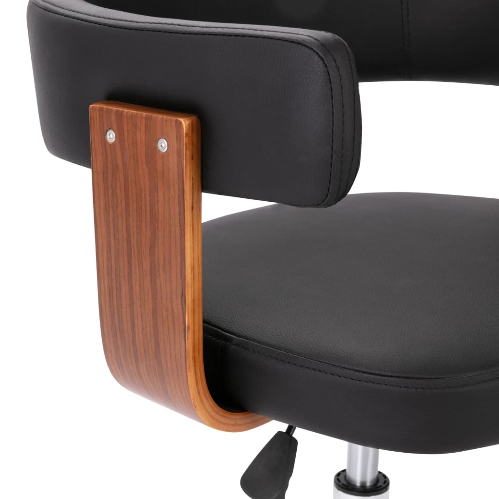 vidaXL Drehbarer Bürostuhl Schwarz Bugholz und Kunstleder - Image 5