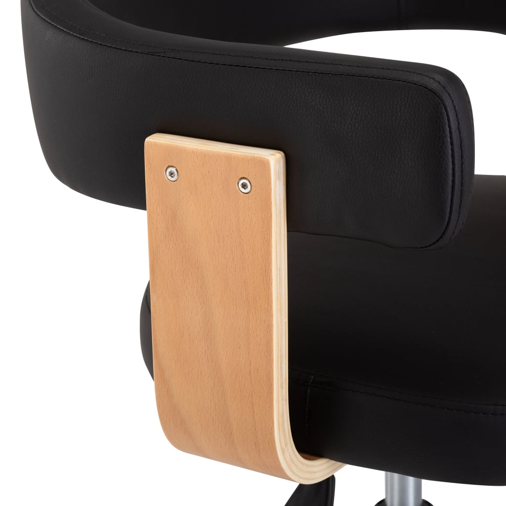 vidaXL Drehbarer Bürostuhl Schwarz Bugholz und Kunstleder - Image 6