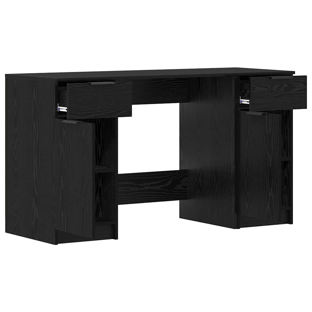 vidaXL Schreibtisch mit Speicher Schwarz Eichen-Optik 133 x 50 x 75 cm - Image 5
