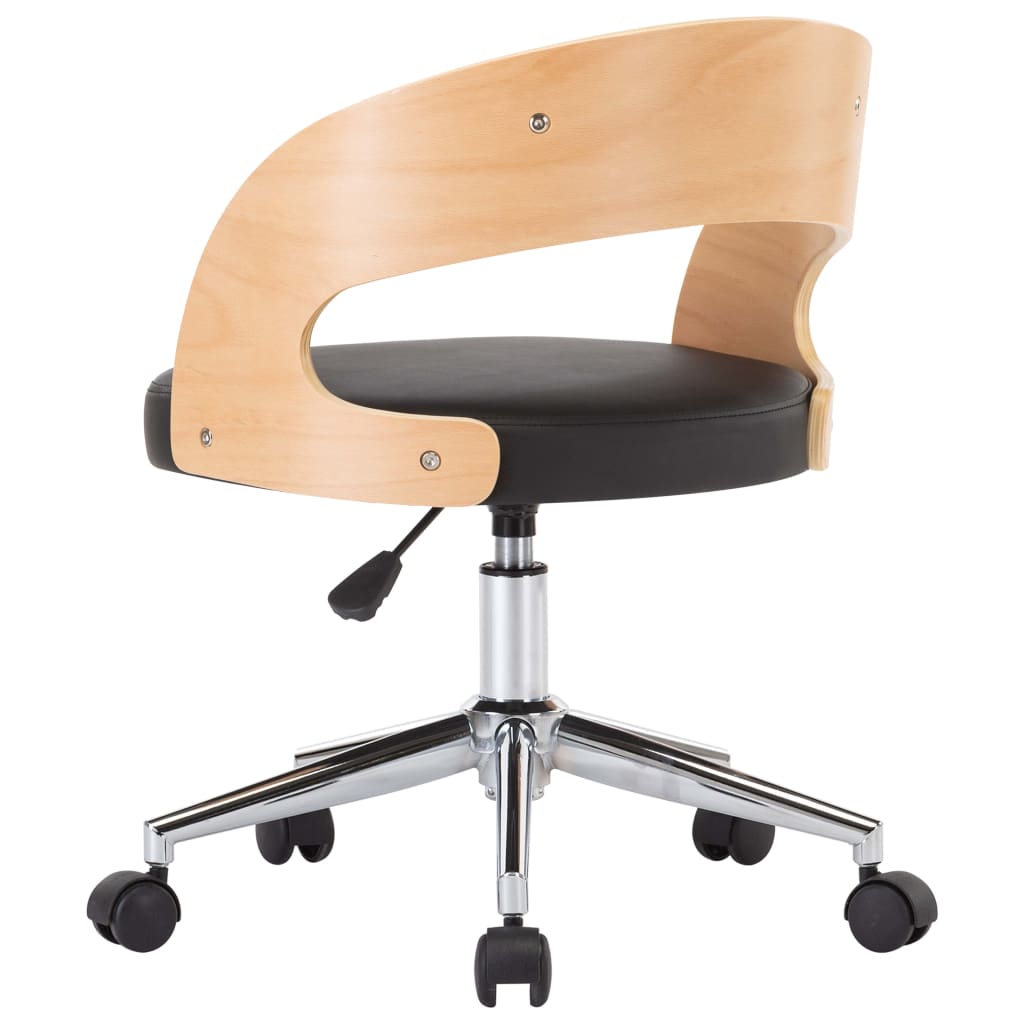 vidaXL Drehbarer Bürostuhl Schwarz Bugholz und Kunstleder - Image 5