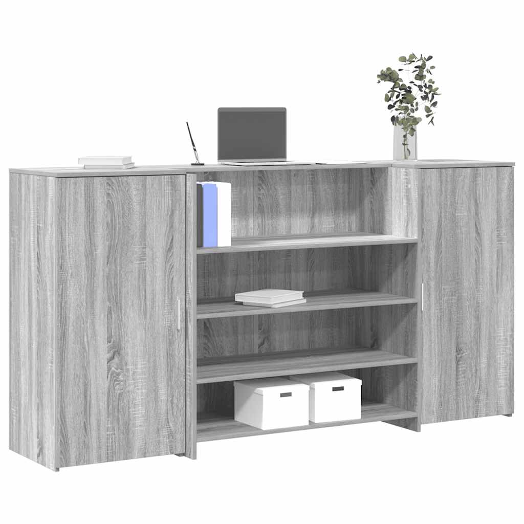vidaXL Bureau de réception sonoma gris 200x50x103,5 cm bois ingénierie