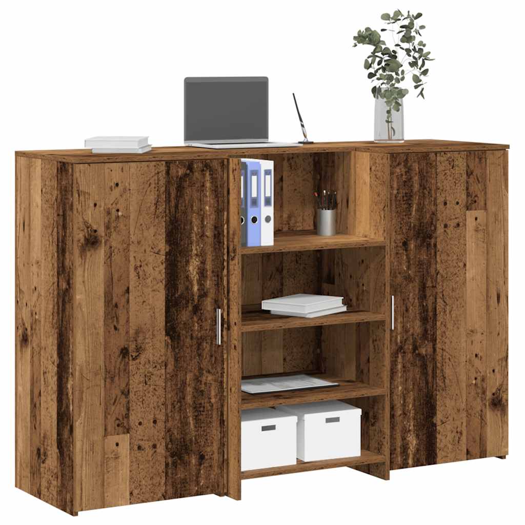 vidaXL Bureau de réception vieux bois 155x50x103,5cm bois d'ingénierie