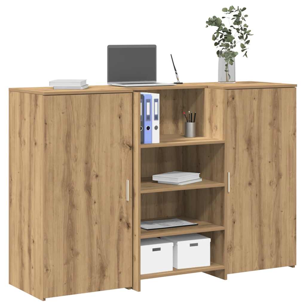 vidaXL Bureau réception chêne artisanal 155x50x103,5cm bois ingénierie