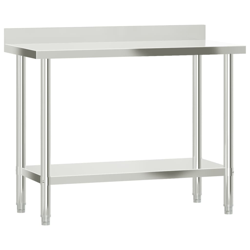 vidaXL Table de travail de cuisine avec étagère 110x55x150 cm inox - Image 4