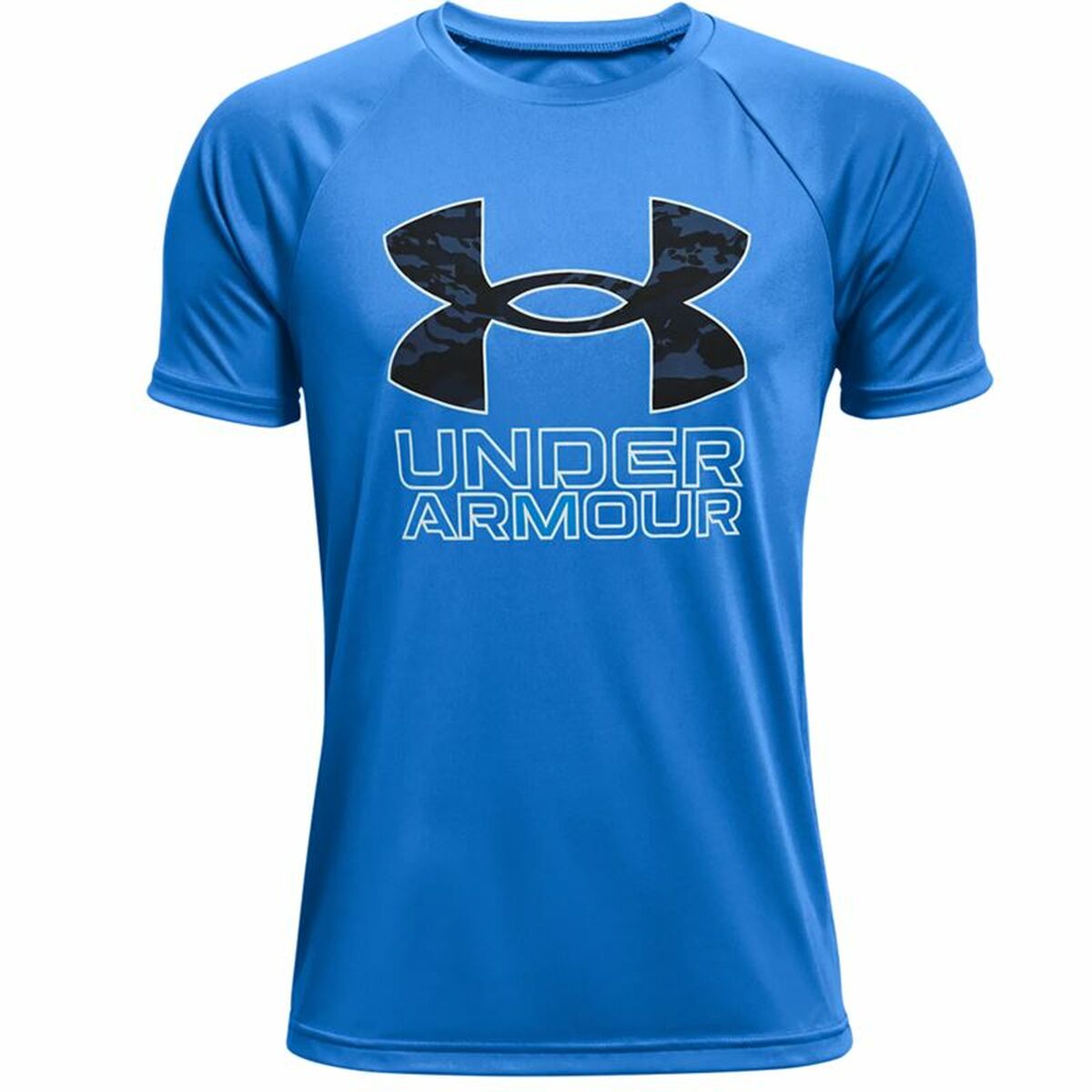 Maglia a Maniche Corte Bambino Under Armour Tech Hybrid Azzurro Taglia:XL