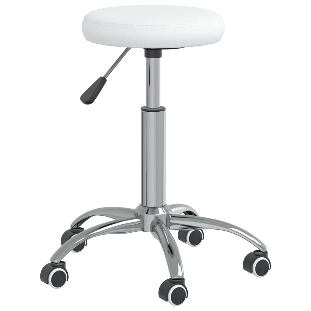 vidaXL Silla de oficina giratoria de cuero sintético blanco - Image 3