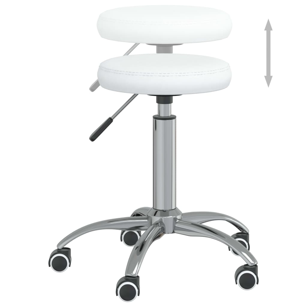 vidaXL Silla de oficina giratoria de cuero sintético blanco - Image 5
