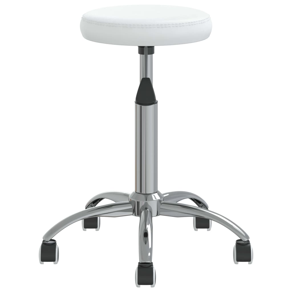 vidaXL Silla de oficina giratoria de cuero sintético blanco - Image 4