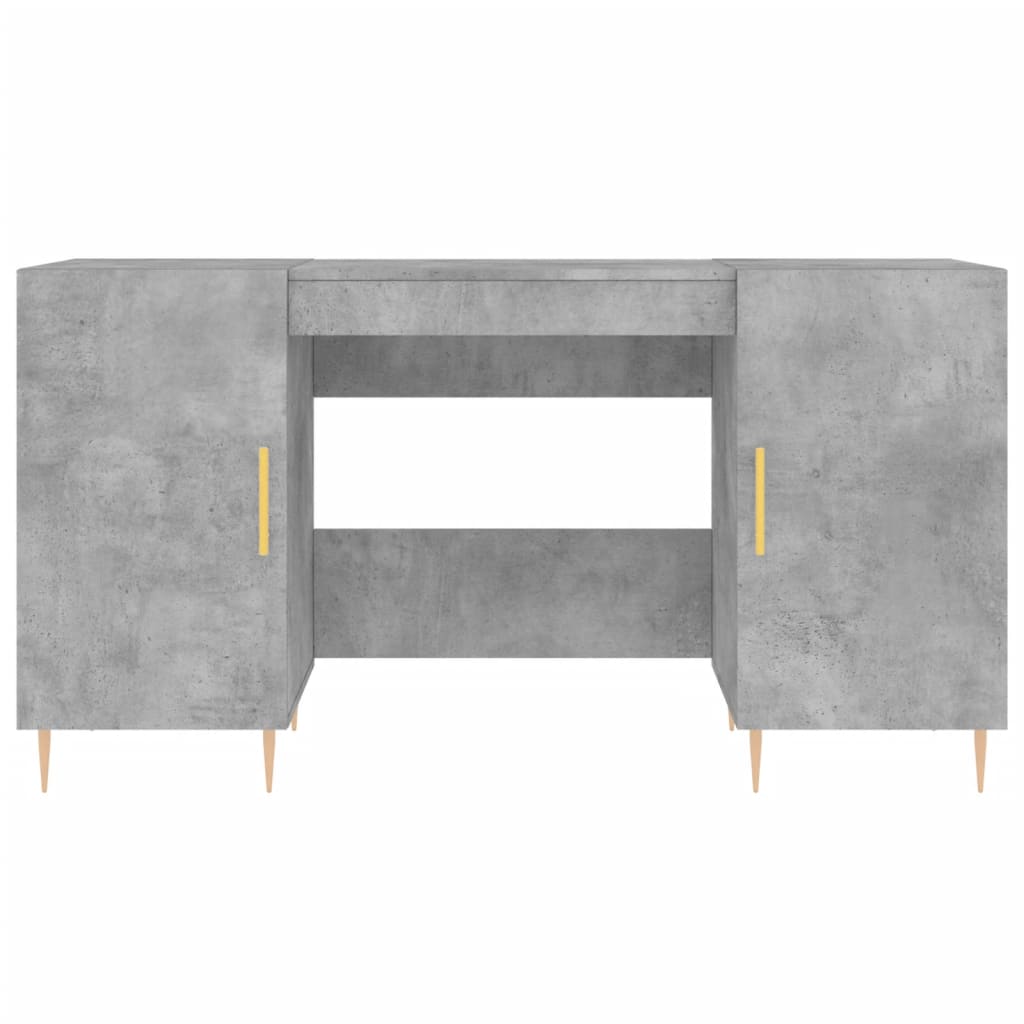 vidaXL Escritorio madera de ingeniería gris hormigón 140x50x75 cm - Image 6