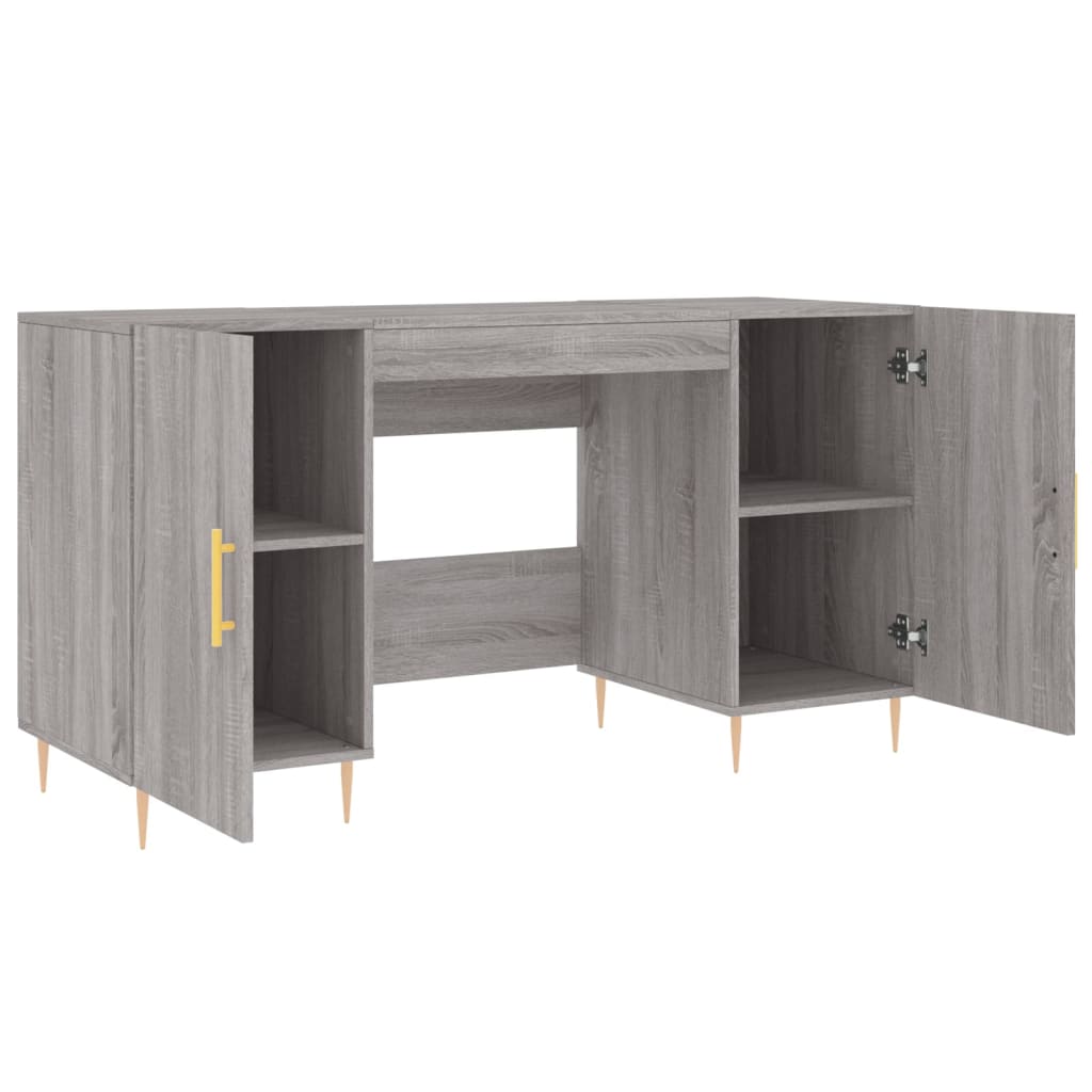 vidaXL Schreibtisch Grau Sonoma 140x50x75 cm Holzwerkstoff - Image 5