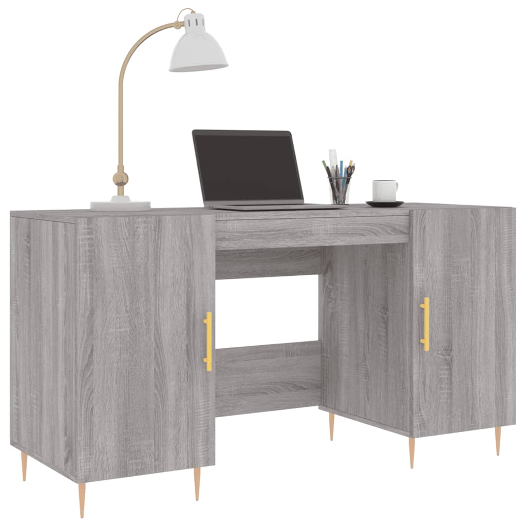 vidaXL Schreibtisch Grau Sonoma 140x50x75 cm Holzwerkstoff - Image 3