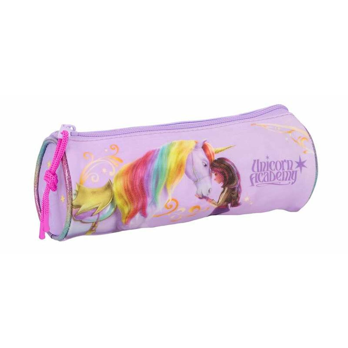 Astuccio Scuola Cilindrico Unicorn Academy Lilla 20 x 7 x 7 cm