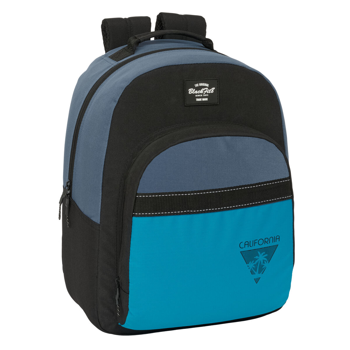 Zaino Scuola BlackFit8 California Azzurro Nero 32 x 42 x 15 cm