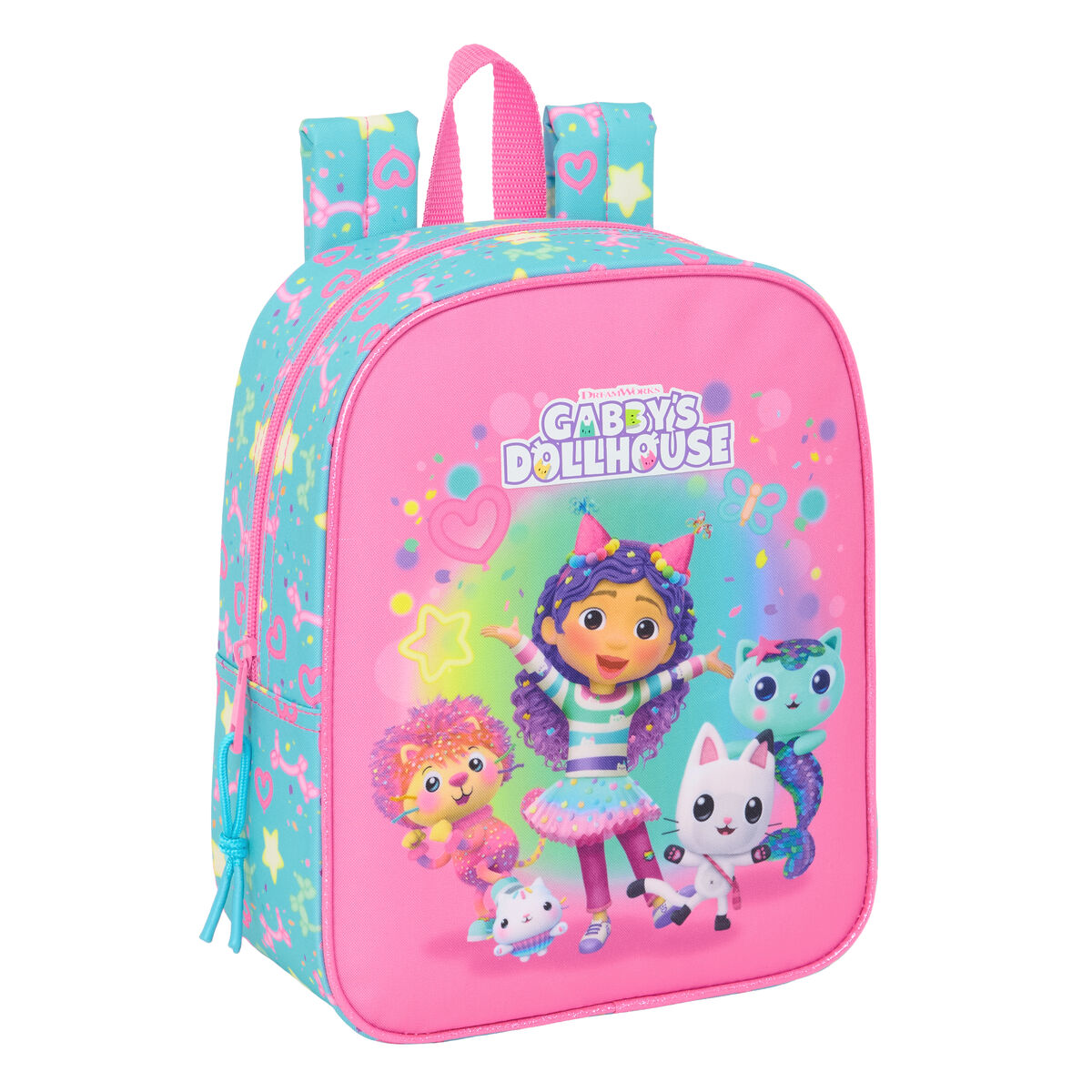 Zaino per Bambini Gabby's Dollhouse Confetti Rosa Turchese 22 x 27 x 10 cm