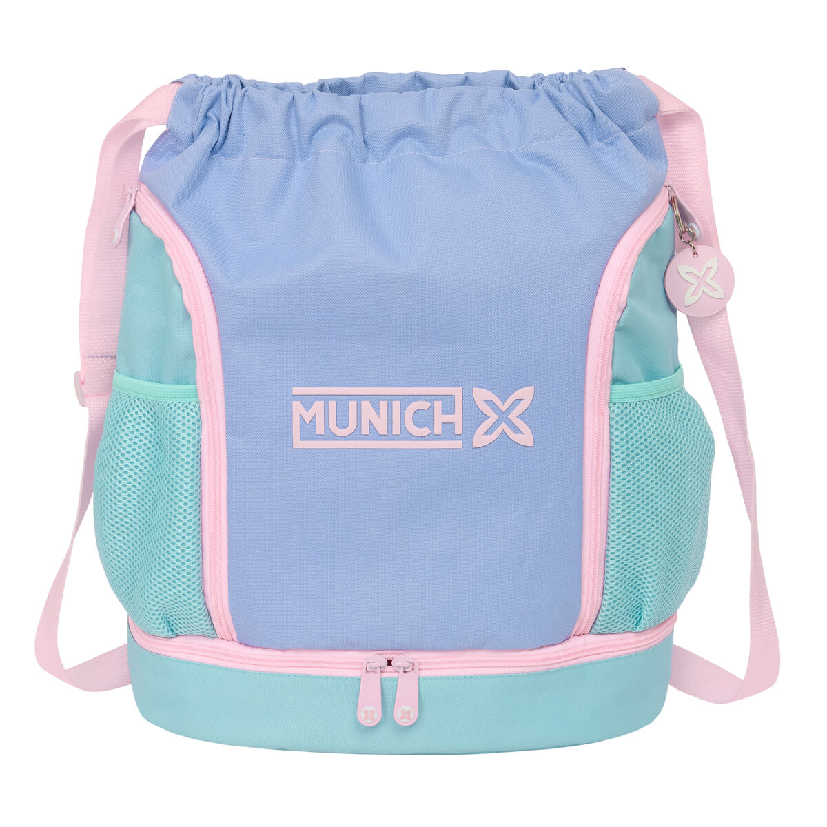 Zainetto con Cordini Munich Mellow Azzurro Rosa Celeste 35 x 40 x 1 cm