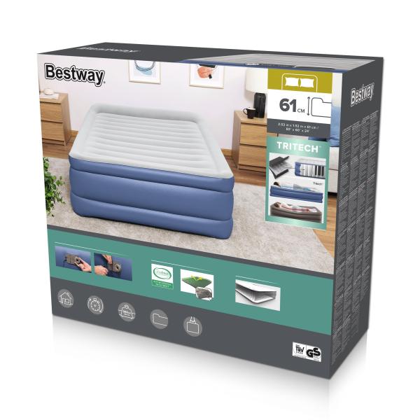 Bestway Letto Doppio Elettrico 203x152x61 cm Gonfiabile e Camping 67690
