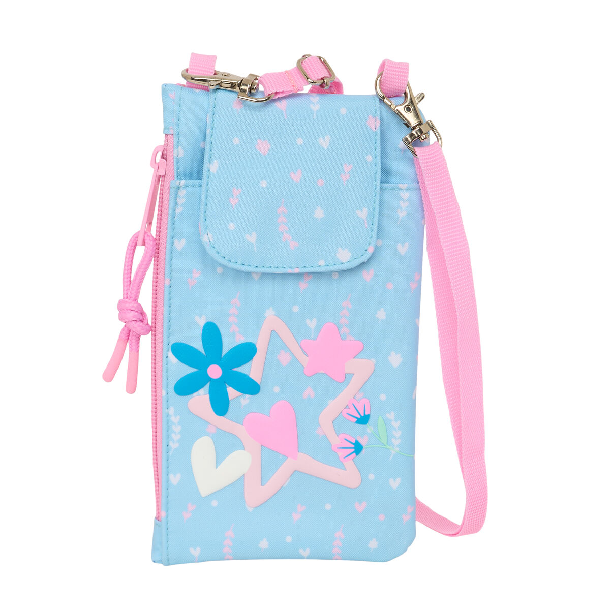 Borsa per Cellulare BlackFit8 Smile Azzurro Rosa