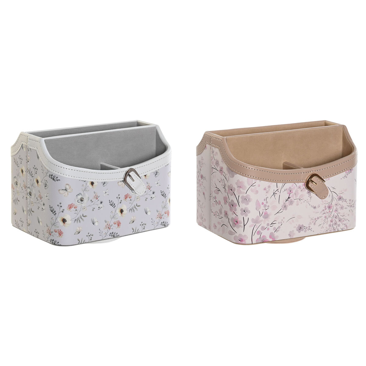 Organiseur DKD Home Decor Azzurro Grigio Cammello Rosa chiaro 2 Unità