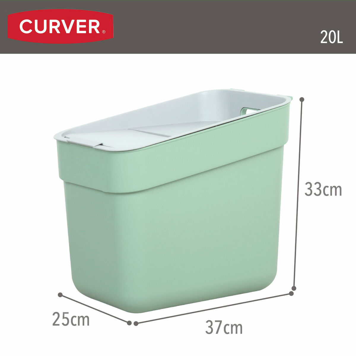 Secchio della spazzatura Curver Verde Plastica 20 L (6 Unità) - Image 5