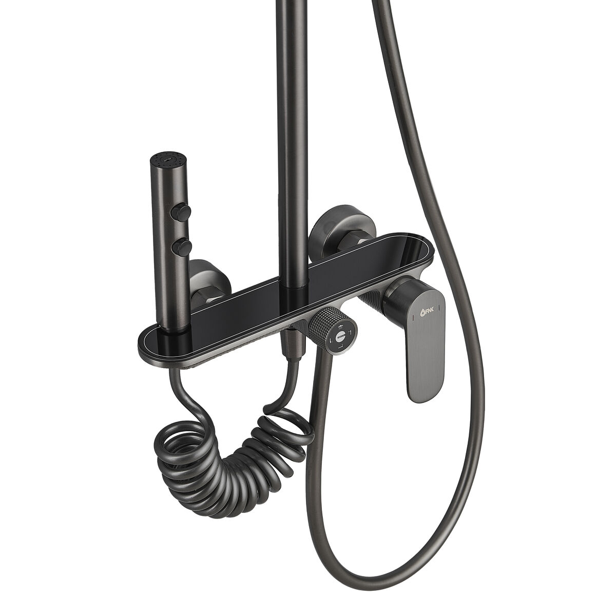 Colonna doccia Fontastock Grigio Acciaio inossidabile ABS H 1/2" Rubinetto Monocomando - Image 3