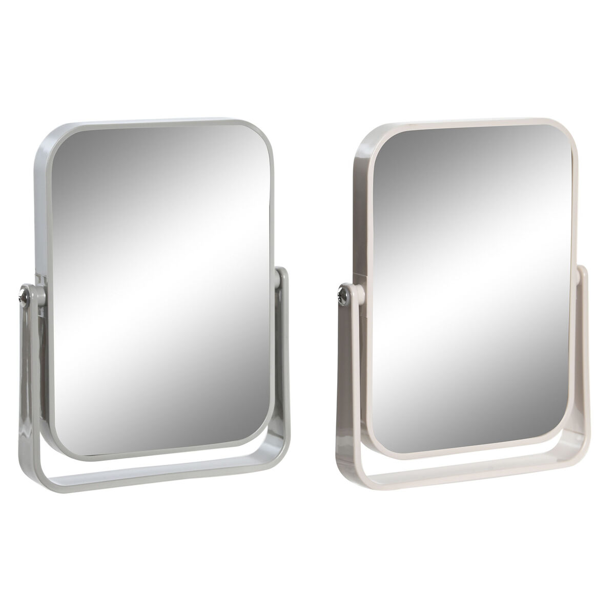 Specchio con Supporto DKD Home Decor Beige Grigio Crema polistirene 15 x 2,5 x 19,2 cm (2 Unità)