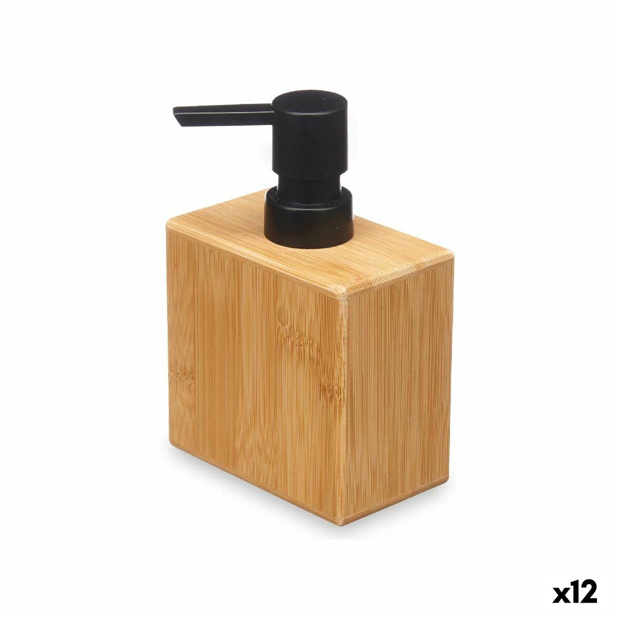 Dispenser di Sapone Berilo Nero Bambù Plastica 9,7 x 15 x 5,8 cm (12 Unità)