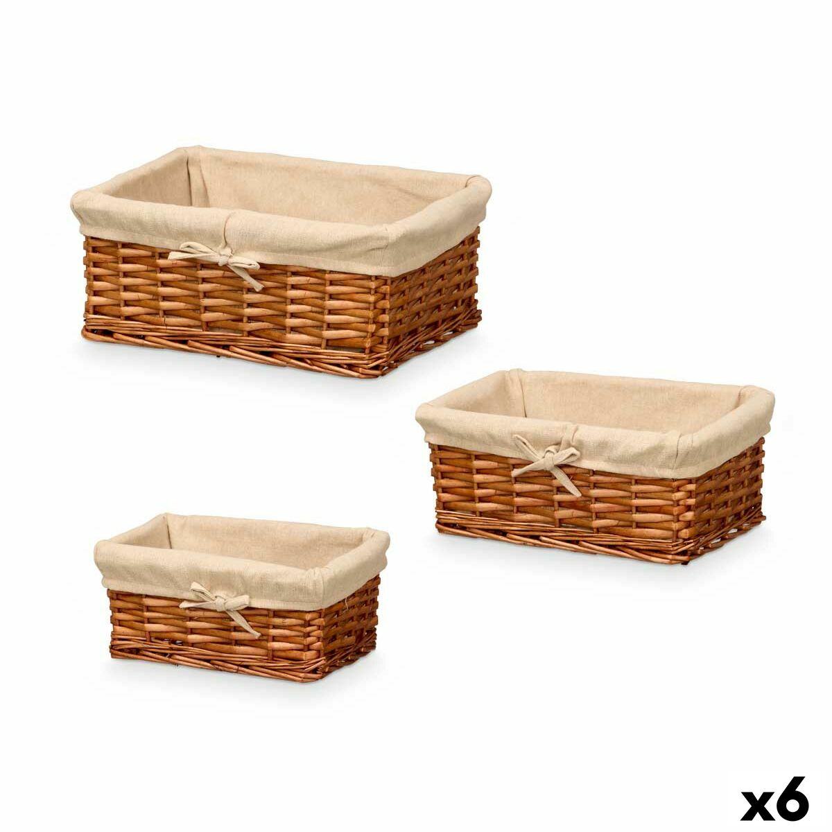 Set di Cesti Kipit Poliestere vimini 50 % cotone 39 x 16,5 x 29 cm 3 Pezzi