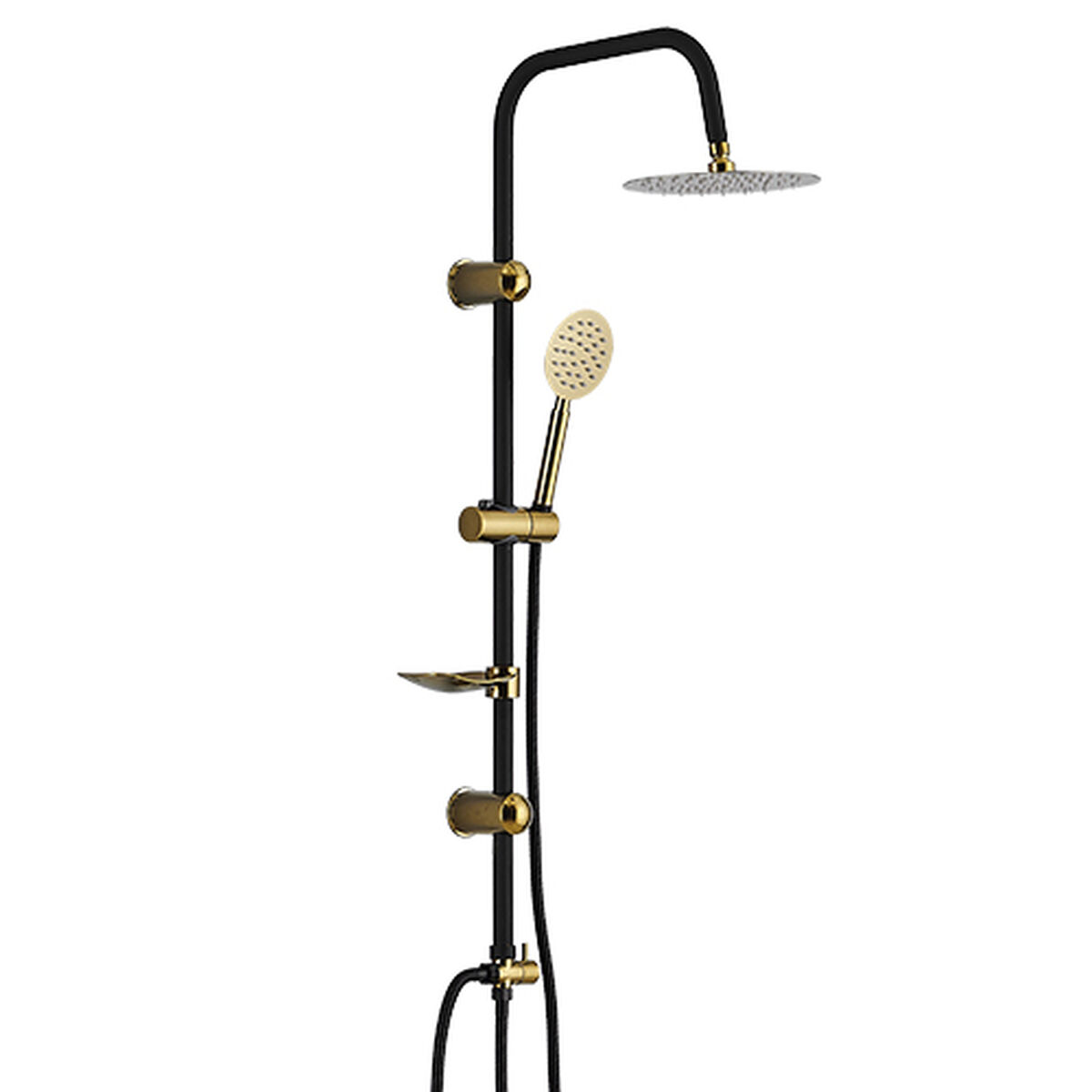 Colonna doccia Fontastock Nero Dorato Acciaio inossidabile ABS Cromato
