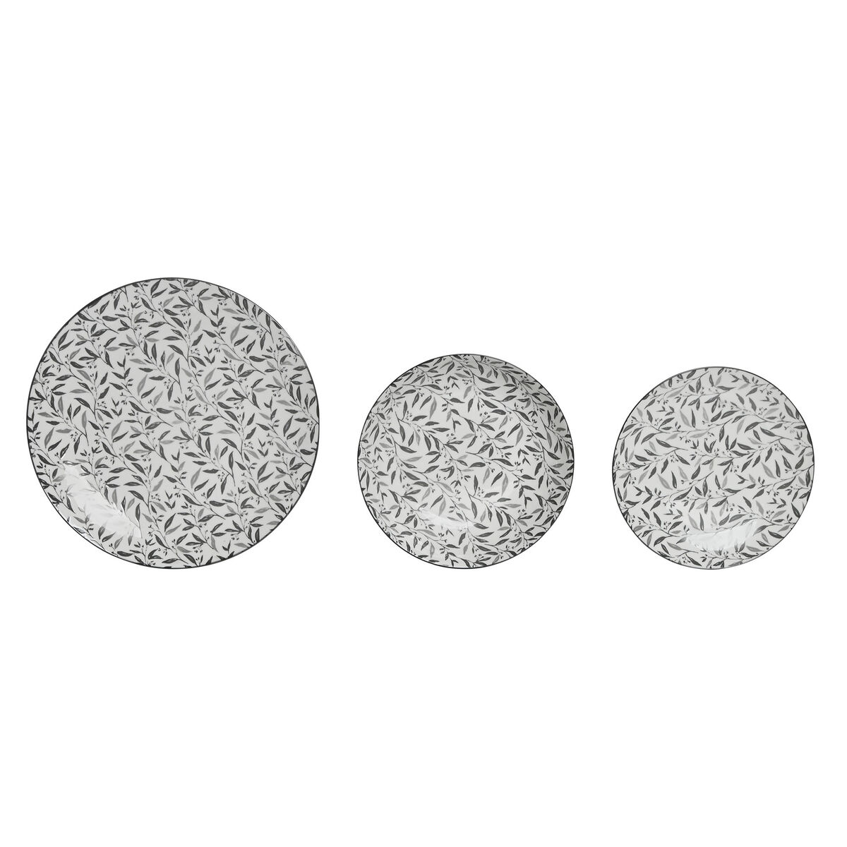 Servizio di Piatti Home ESPRIT Grigio chiaro Porcellana 18 Pezzi