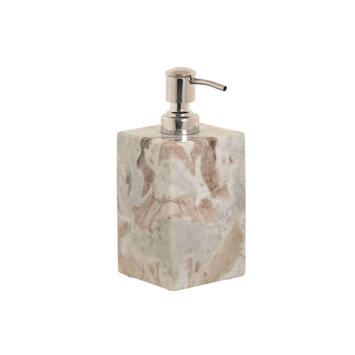 Dispenser di Sapone Home ESPRIT Bianco Marrone Marmo Moderno 7,5 x 7,5 x 18 cm