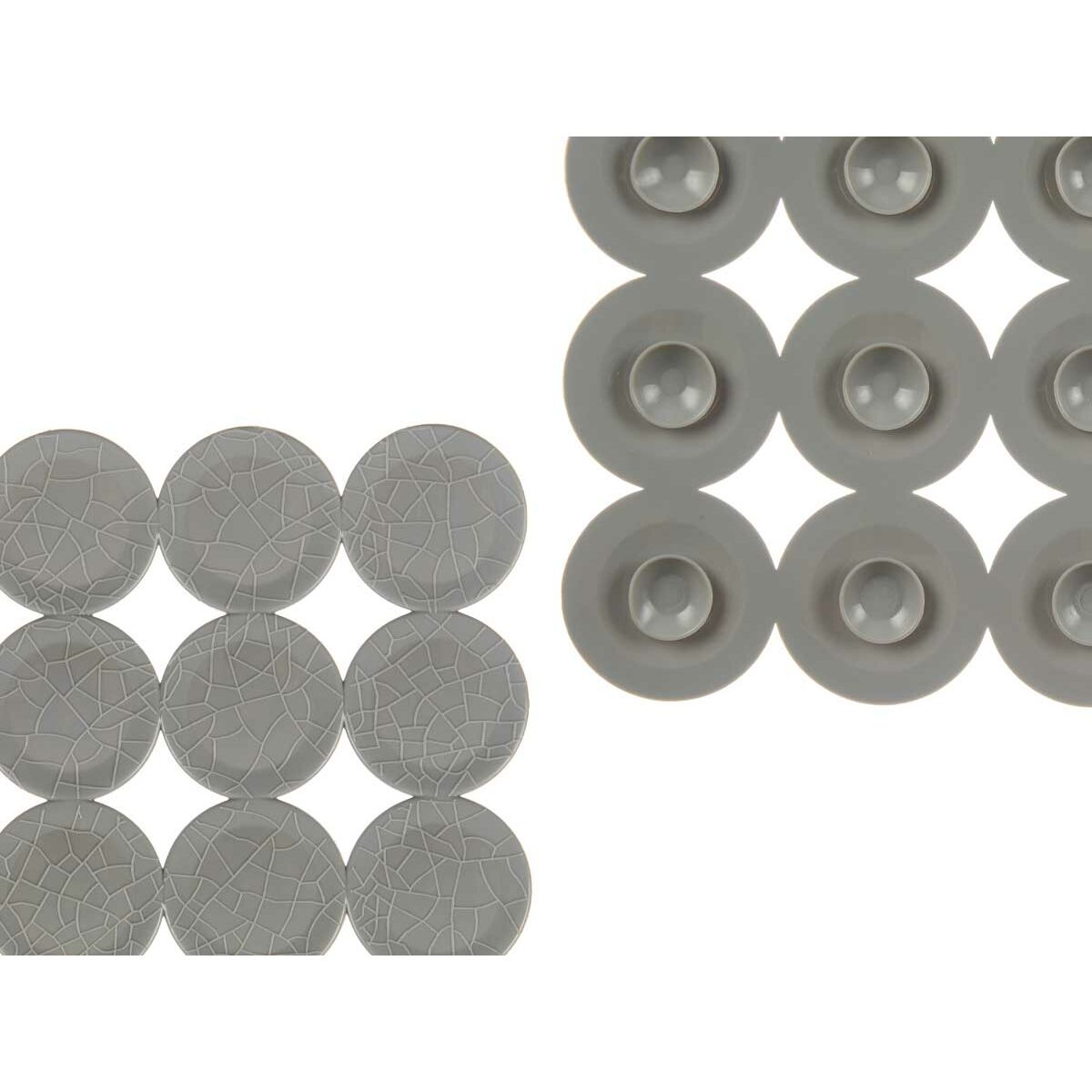 Tappetino Antiscivolo da Doccia Berilo Grigio PVC 54 x 54 x 1 cm 6 x 55 x 6 cm (6 Unità) - Image 3