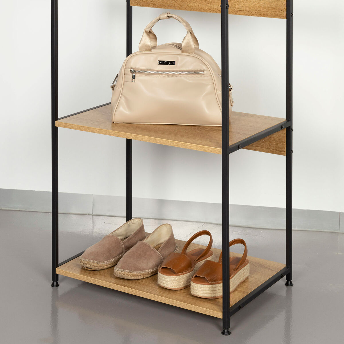 Appendiabiti con ripiano Max Home Acciaio Melammina Truciolare Minimalista 60 x 175 x 40 cm - Image 5