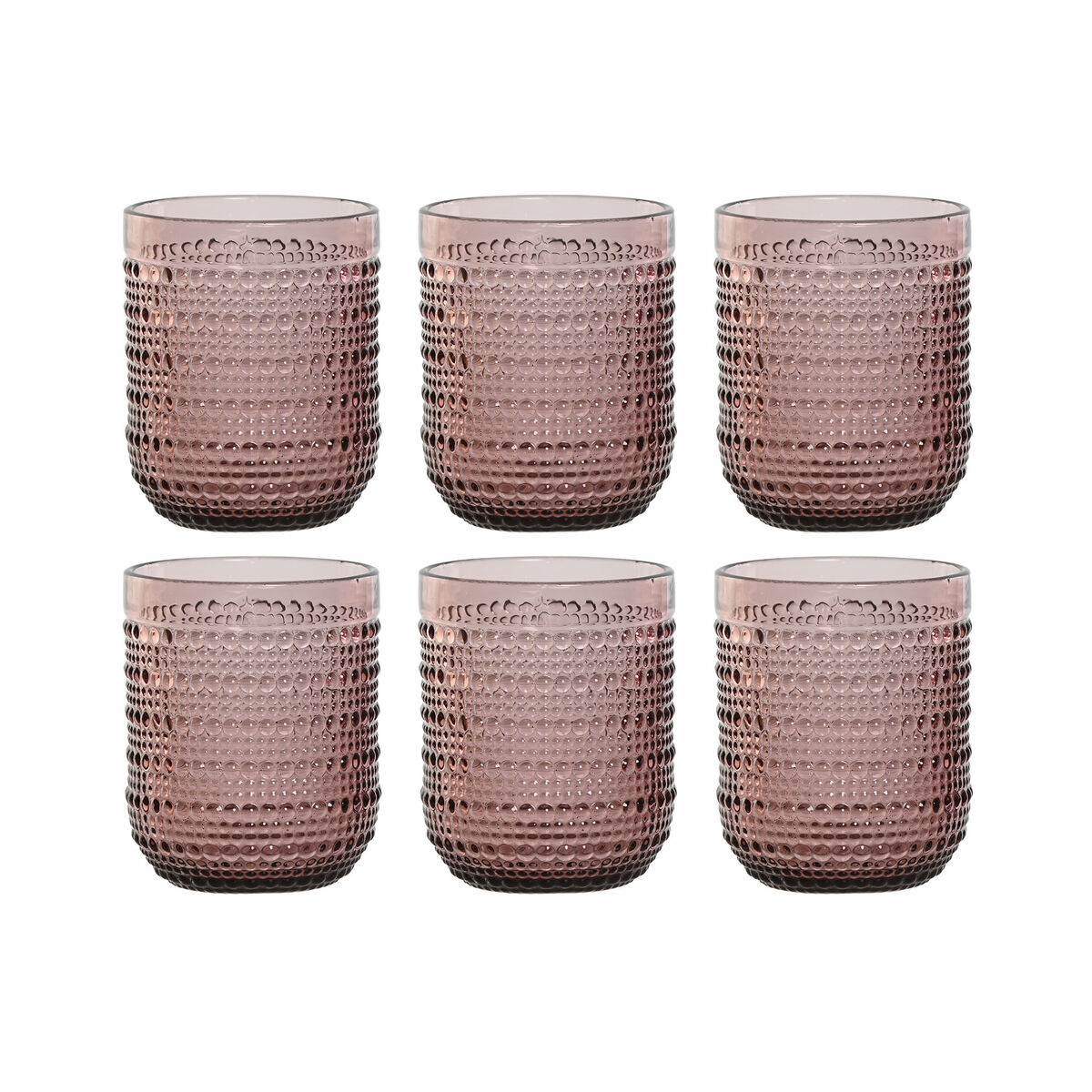 Set di Bicchieri Home ESPRIT Rosa Cristallo 240 ml (6 Unità)