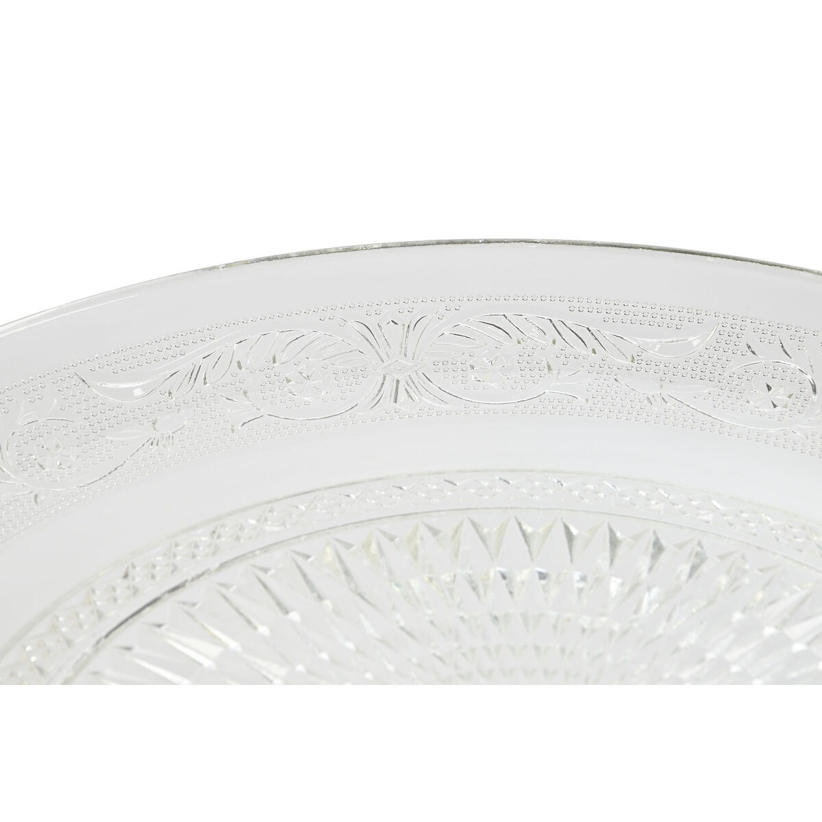 Piatto da pranzo Home ESPRIT Trasparente Cristallo 33 x 33 x 9,4 cm