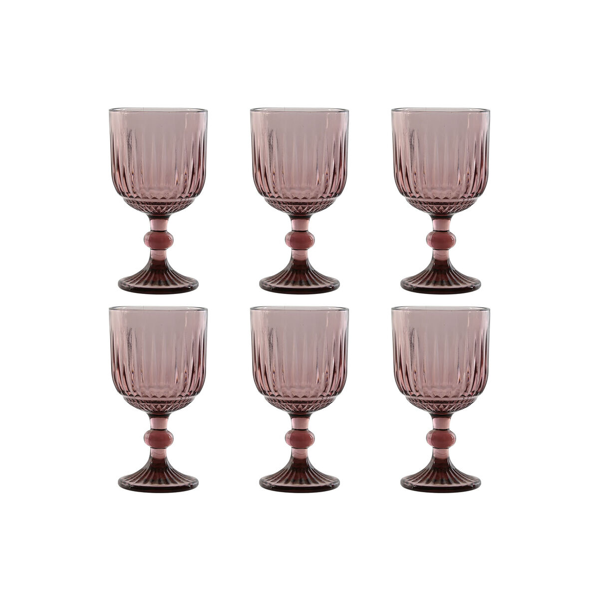 Set di Bicchieri Home ESPRIT Rosa Cristallo 380 ml (6 Unità)